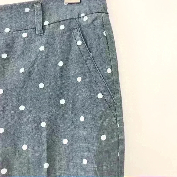 J. Crew Chambray Polka Dot City Fit Ankle Pants - Picture 4 of 7